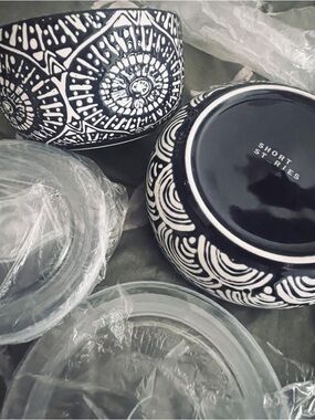 Short Stories Food Storage Bowl with Lids NWT